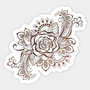 Rose Painted with Henna Sticker